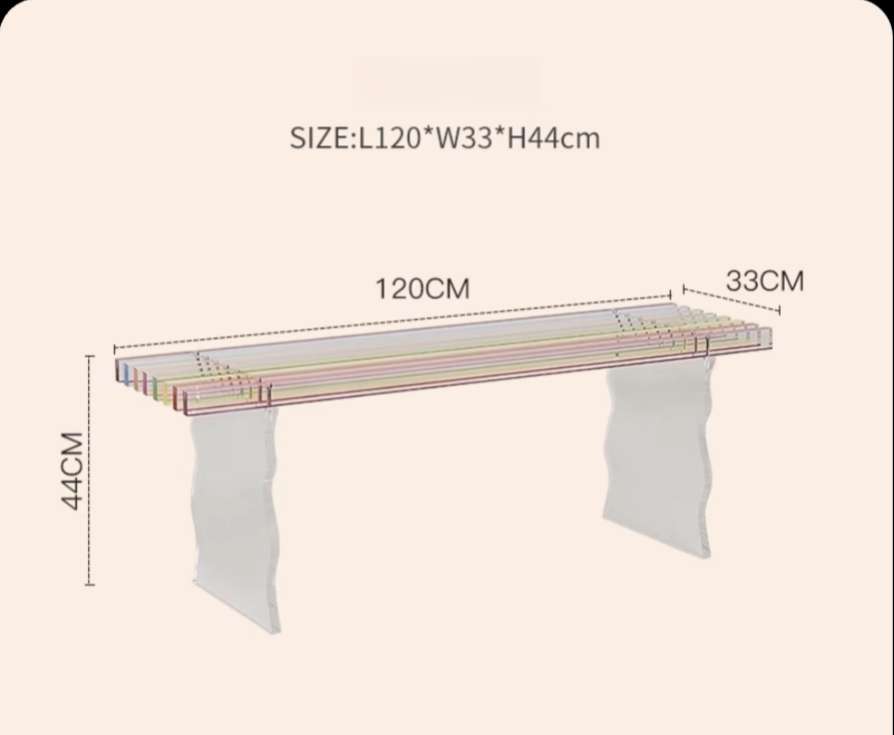 Rainbow Acrylic Bench