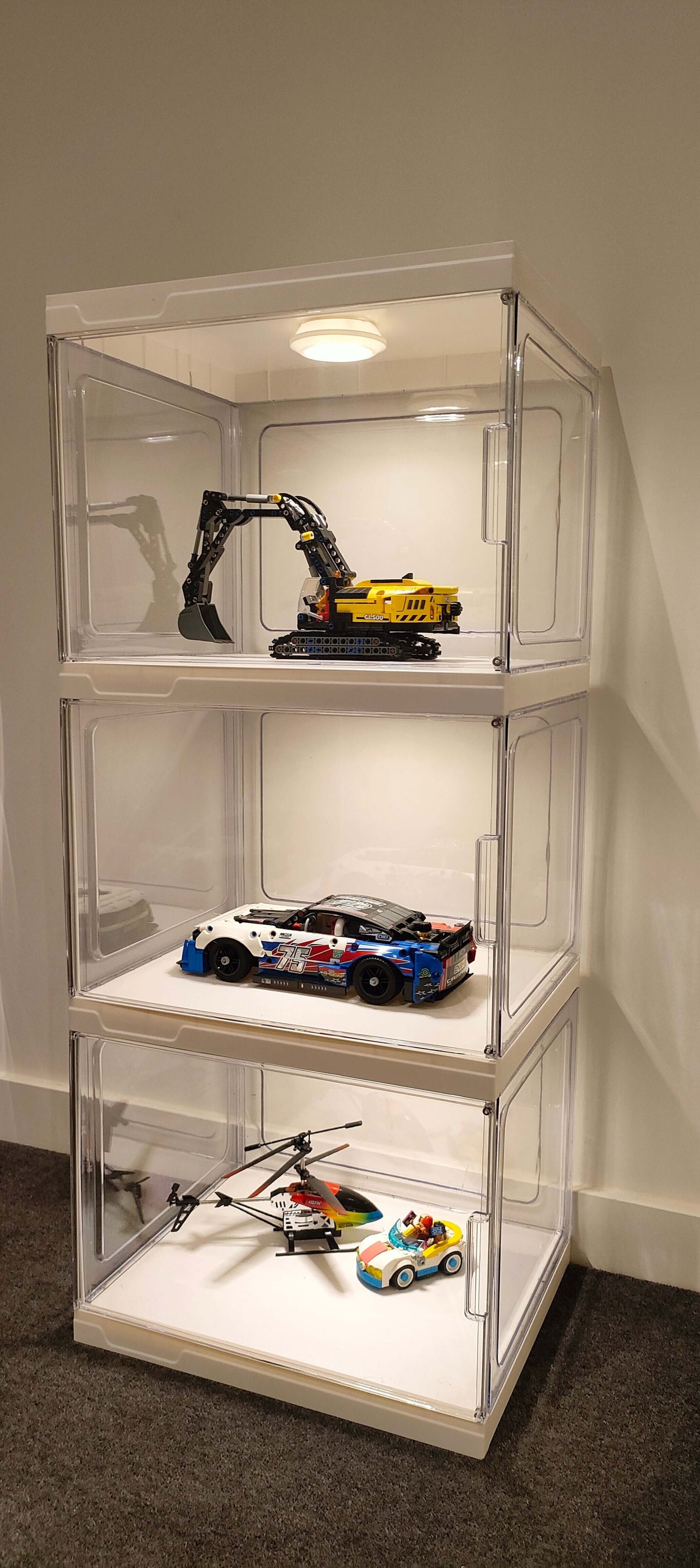 3/4/5/6 Layers Large Clear Perspex Display Cabinet Case