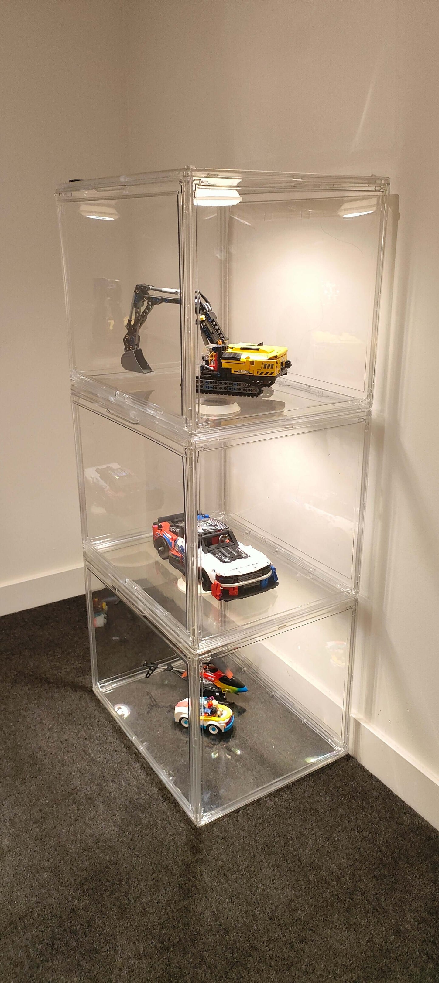 3/4/5 Layers Large Clear Perspex Display Cabinet Case