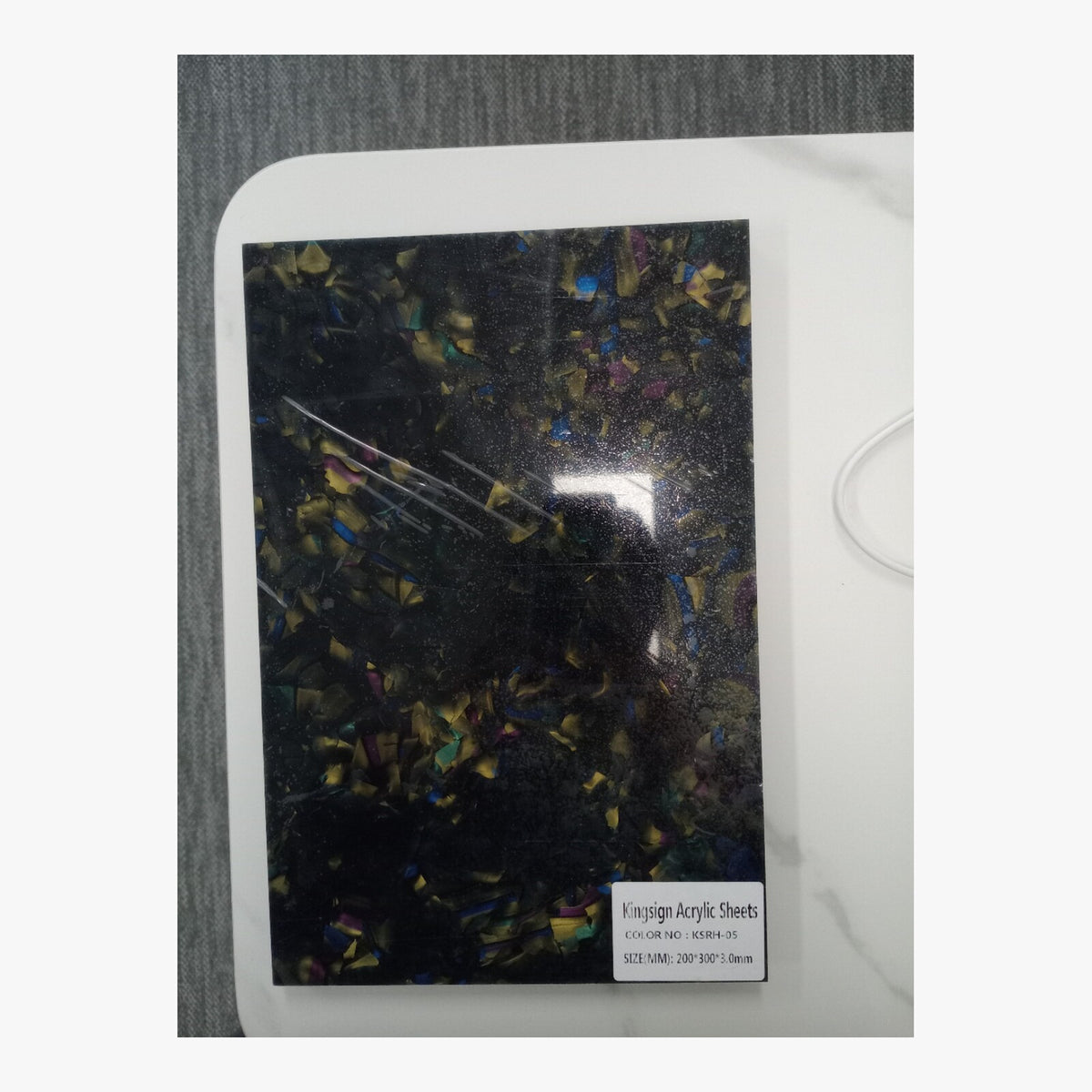Black & White Veined Marble Acrylic Sheet – KSZW-06 – product view 5