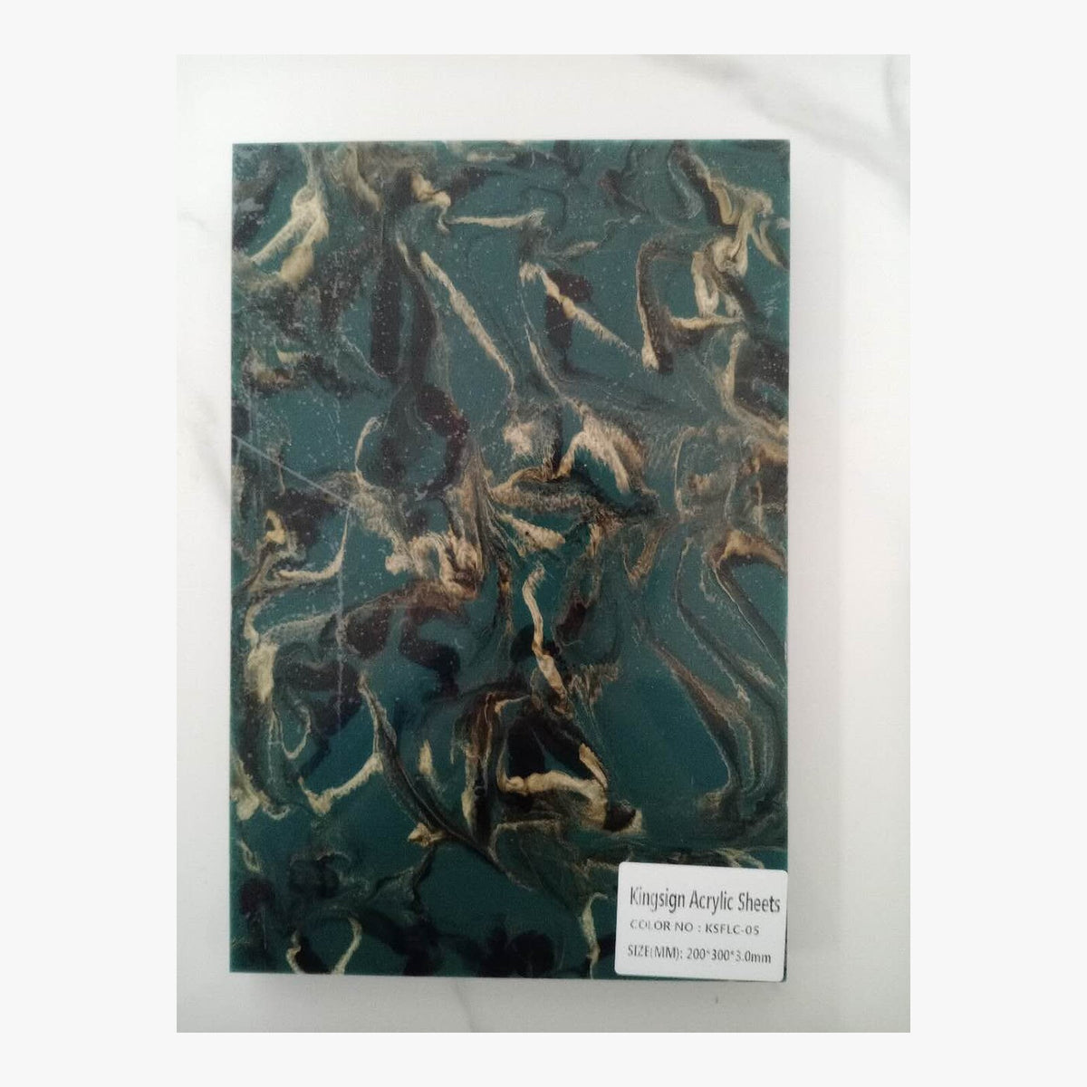 Deep Teal & Gold Starlight Marble Acrylic Sheet – KSFLC-05 – product image