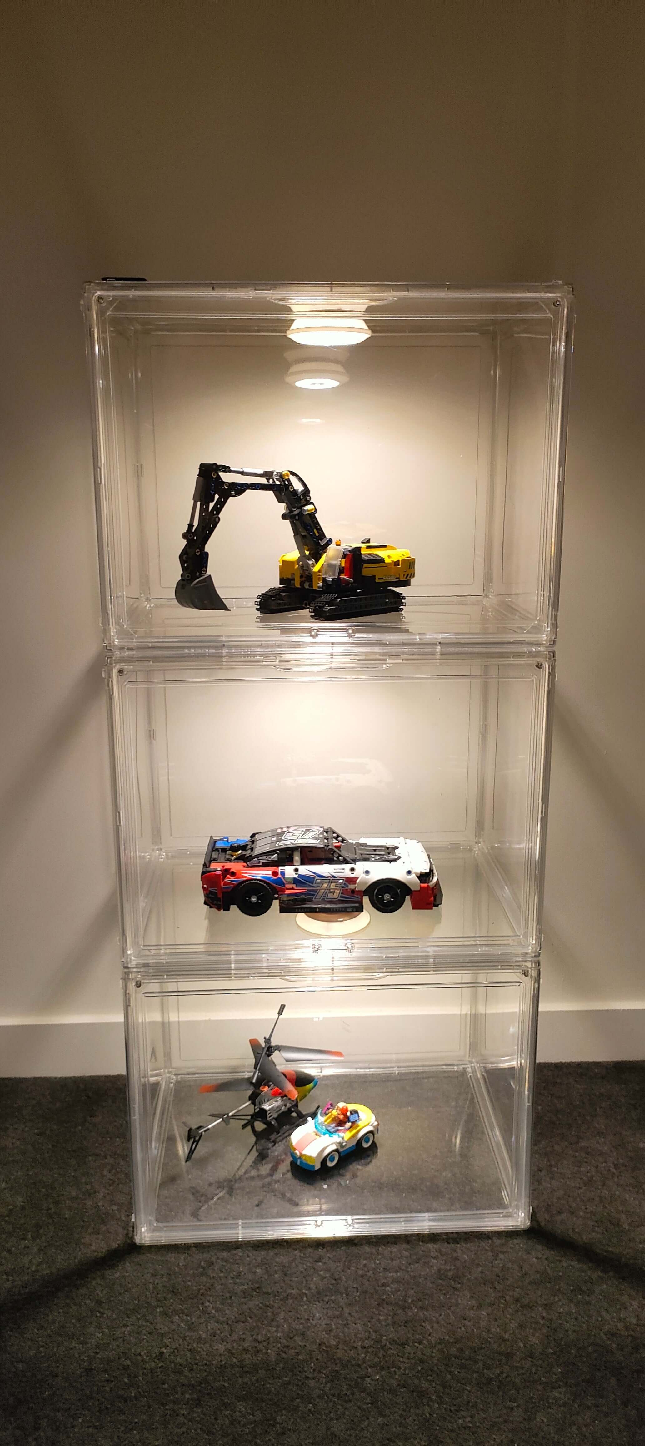 Acrylic lego storage sale