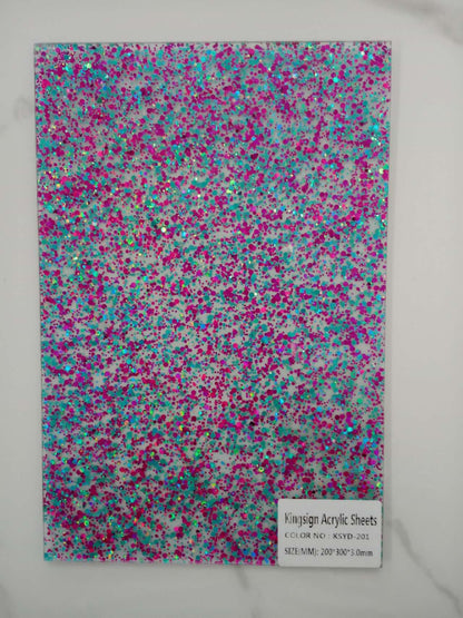 GLITTER ACRYLIC SHEETS PINK 3 MM A4 210 mm x 297 mm ON SPECIAL DON'T MISS OUT