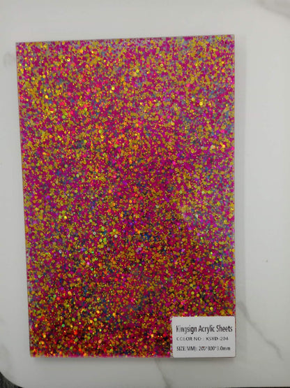 GLITTER ACRYLIC SHEETS PINK 3 MM A4 210 mm x 297 mm ON SPECIAL DON'T MISS OUT