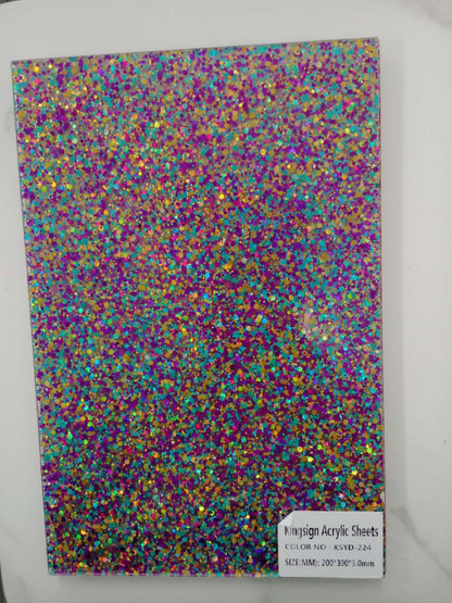 GLITTER ACRYLIC SHEETS PINK 3 MM A4 210 mm x 297 mm ON SPECIAL DON'T MISS OUT
