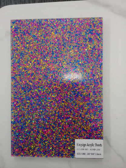 GLITTER ACRYLIC SHEETS PINK 3 MM A4 210 mm x 297 mm ON SPECIAL DON'T MISS OUT