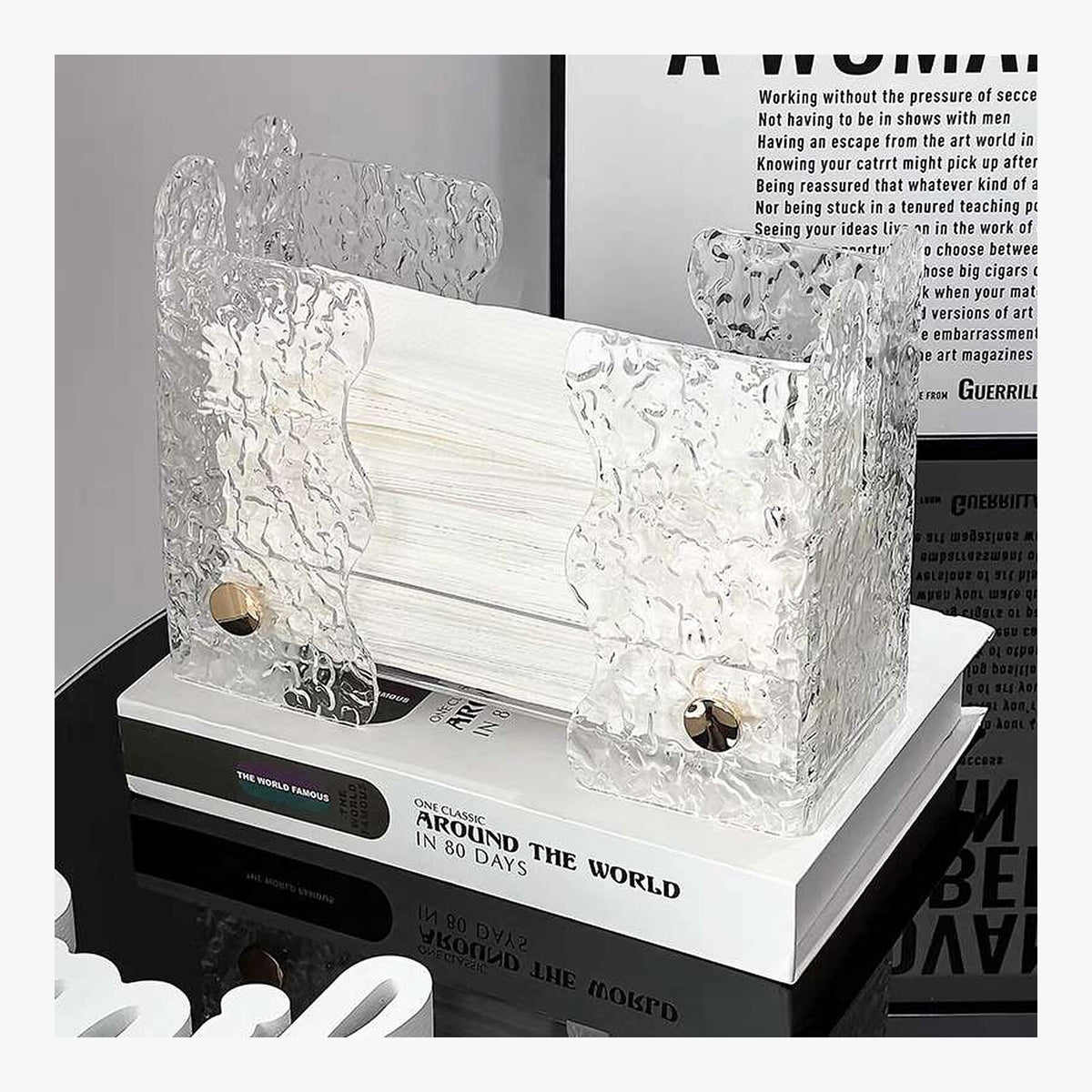 Crystal Acrylic Hand Towel Holder – product view 3