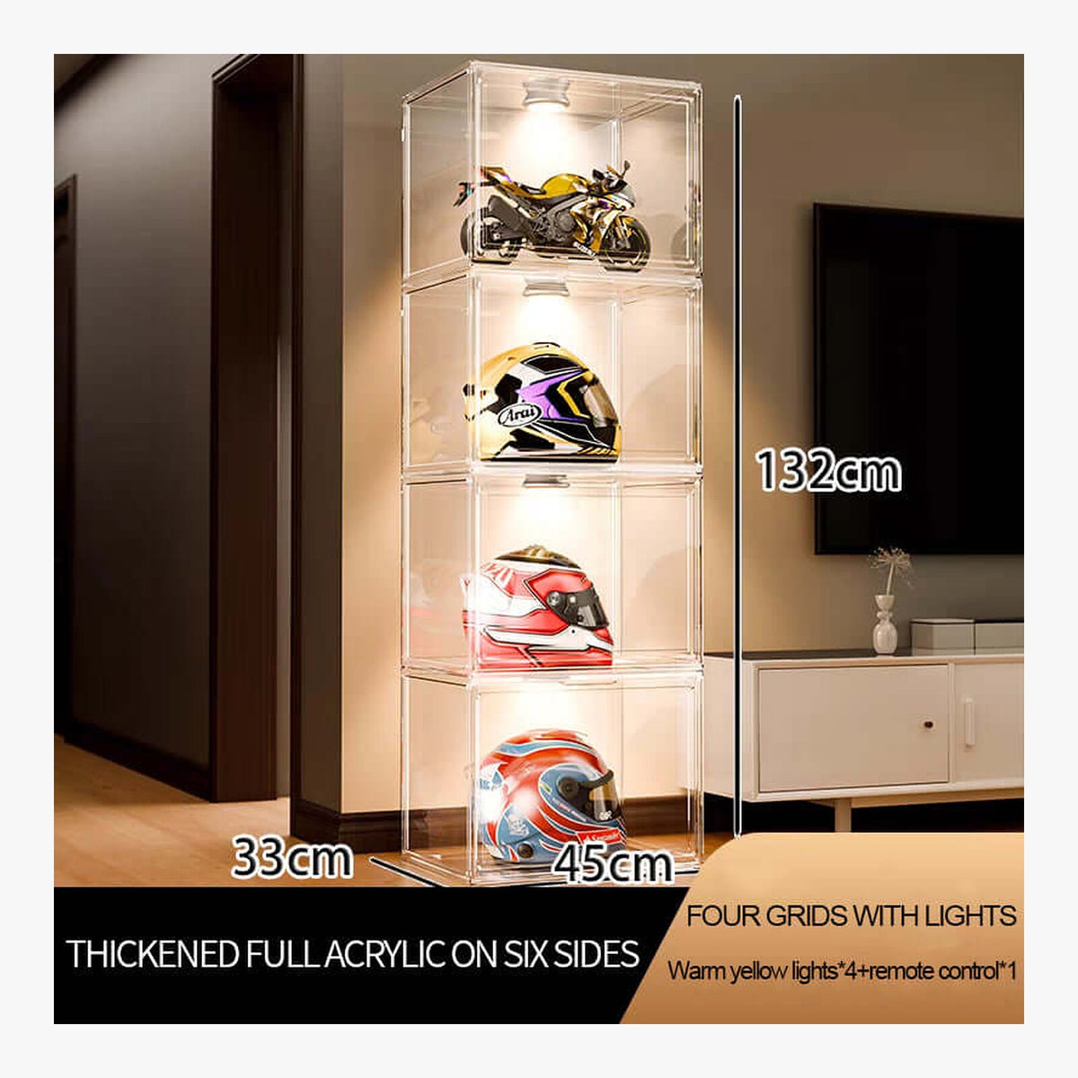 3/4/5 Layers Large Clear Perspex Display Cabinet Case – product view 2