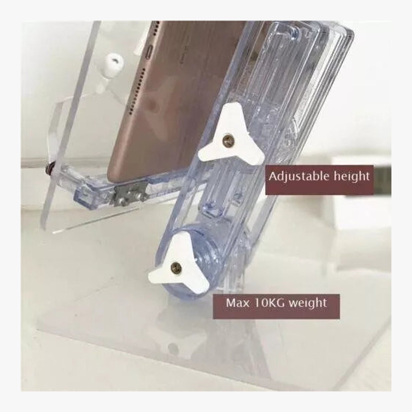 Adjustable Transparent Acrylic Laptop Tablet Reading Book Desk iPad Stand Holder – product view 3