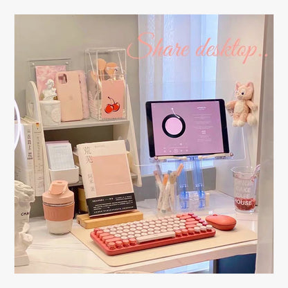 Adjustable Transparent Acrylic Laptop Tablet Reading Book Desk iPad Stand Holder – product view 5