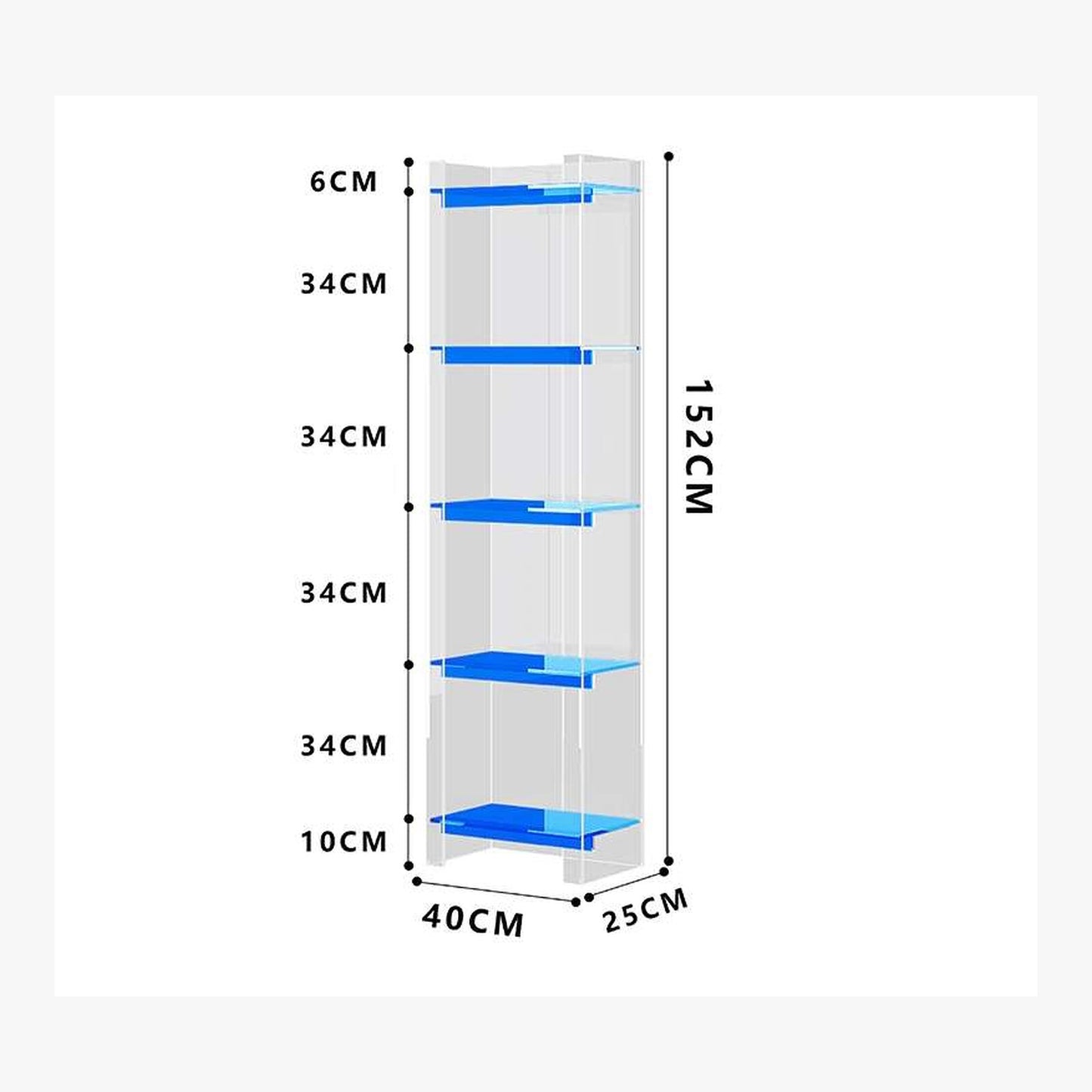 Lumi Acrylic Display Shelf – Modern Clear & Color Storage – product view 9