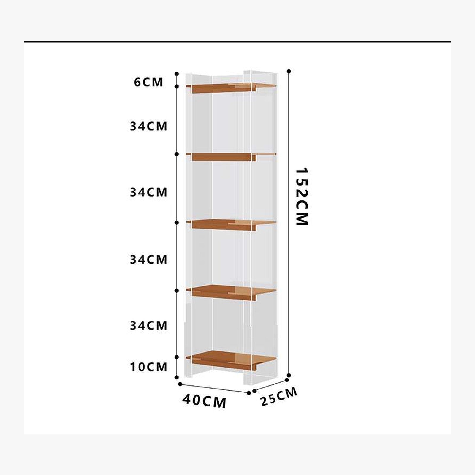 Lumi Acrylic Display Shelf – Modern Clear & Color Storage – product view 11