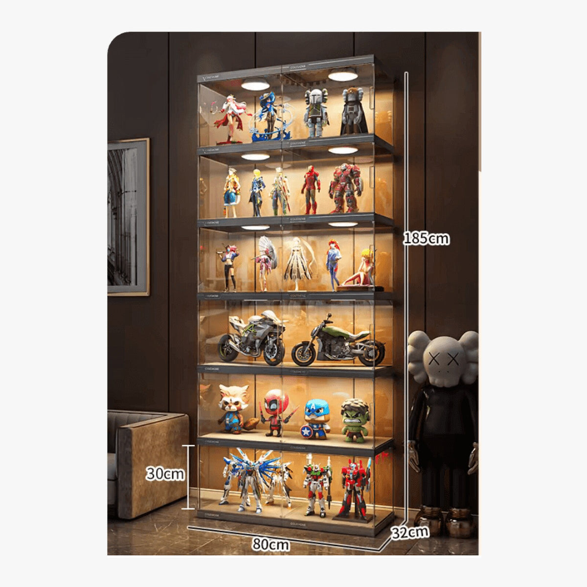 3/4/5/6 Layers Large Clear Perspex Display Cabinet Case – product view 20