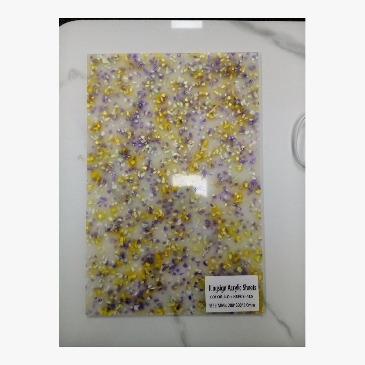Aqua Crystal Glitter Acrylic Sheet – KSFCS-422 – product view 2