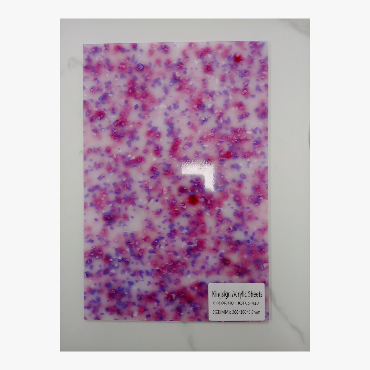 Aqua Crystal Glitter Acrylic Sheet – KSFCS-422 – product view 3