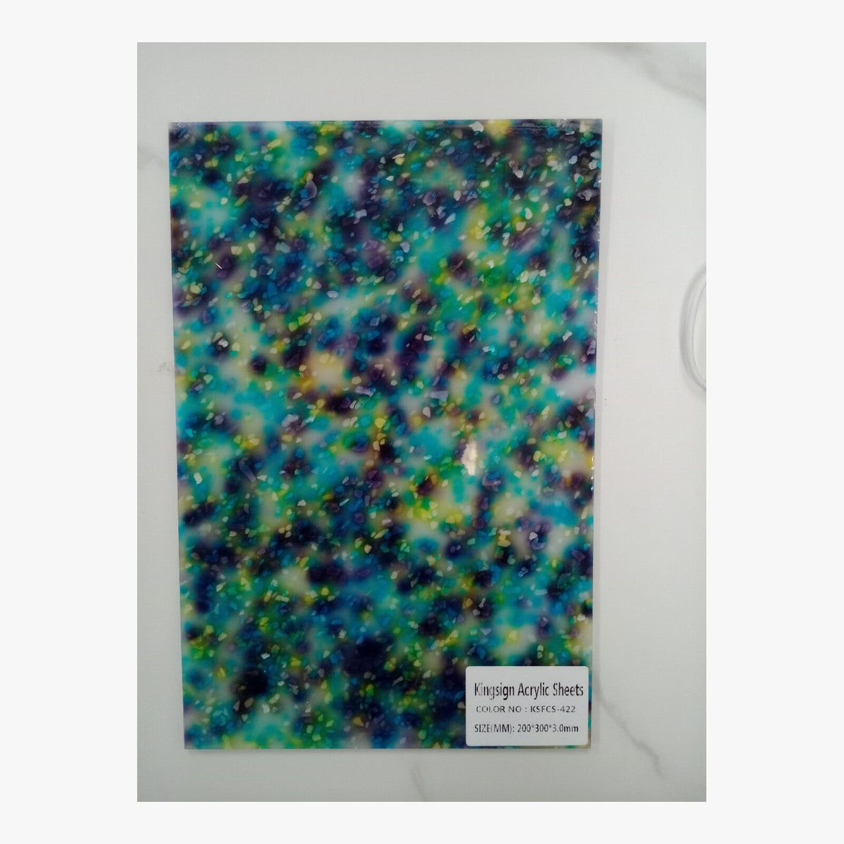 Aqua Crystal Glitter Acrylic Sheet – KSFCS-422 – product view 6