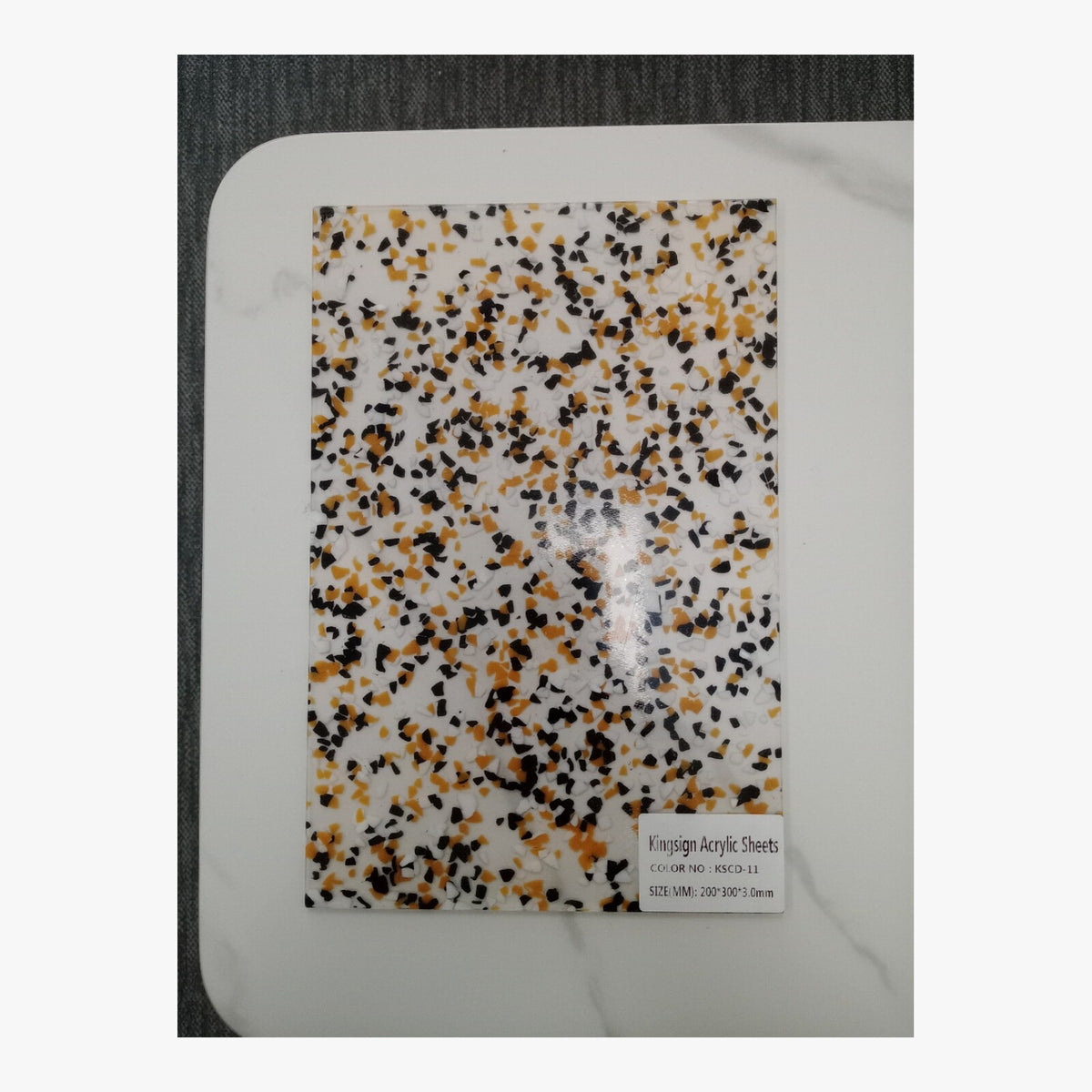 Red Confetti Clear Glitter Acrylic Sheet – KSCD-11 – product view 2
