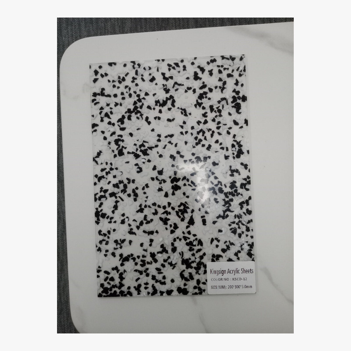 Red Confetti Clear Glitter Acrylic Sheet – KSCD-11 – product view 3