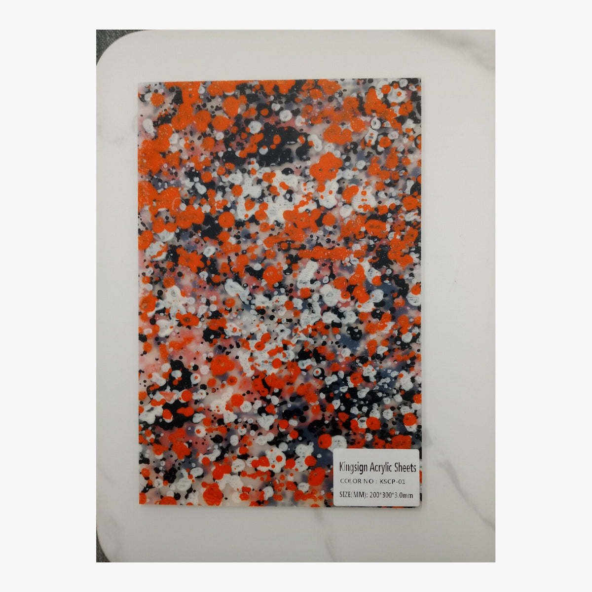 Bumblebee Black, Yellow & White Terrazzo Acrylic Sheet – KSCP-01 – product view 2