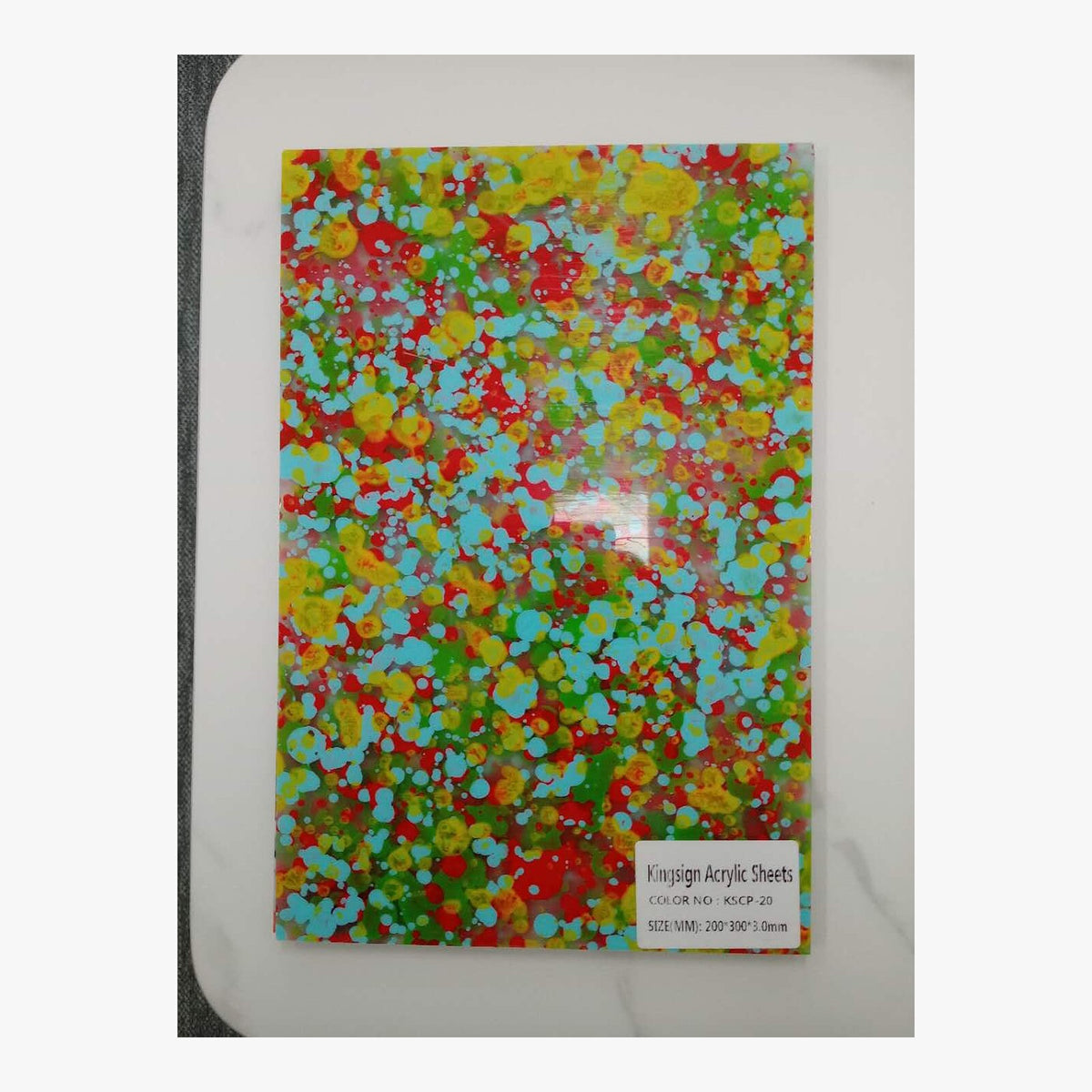 Bumblebee Black, Yellow & White Terrazzo Acrylic Sheet – KSCP-01 – product view 3