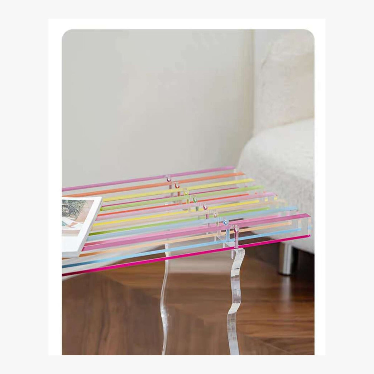Rainbow Acrylic Bench – product view 6