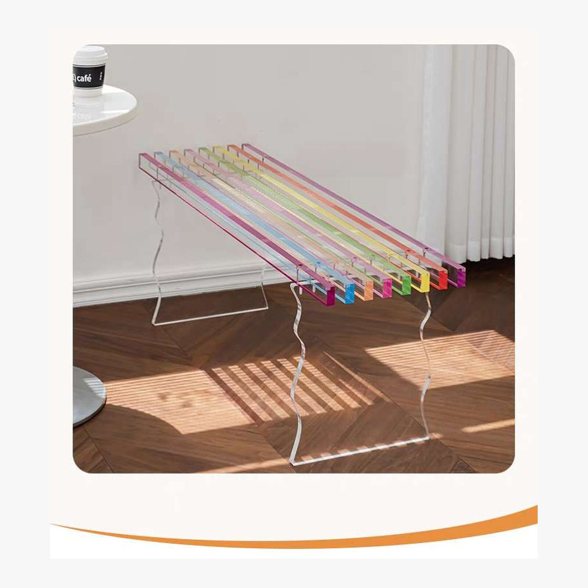 Rainbow Acrylic Bench – product view 7