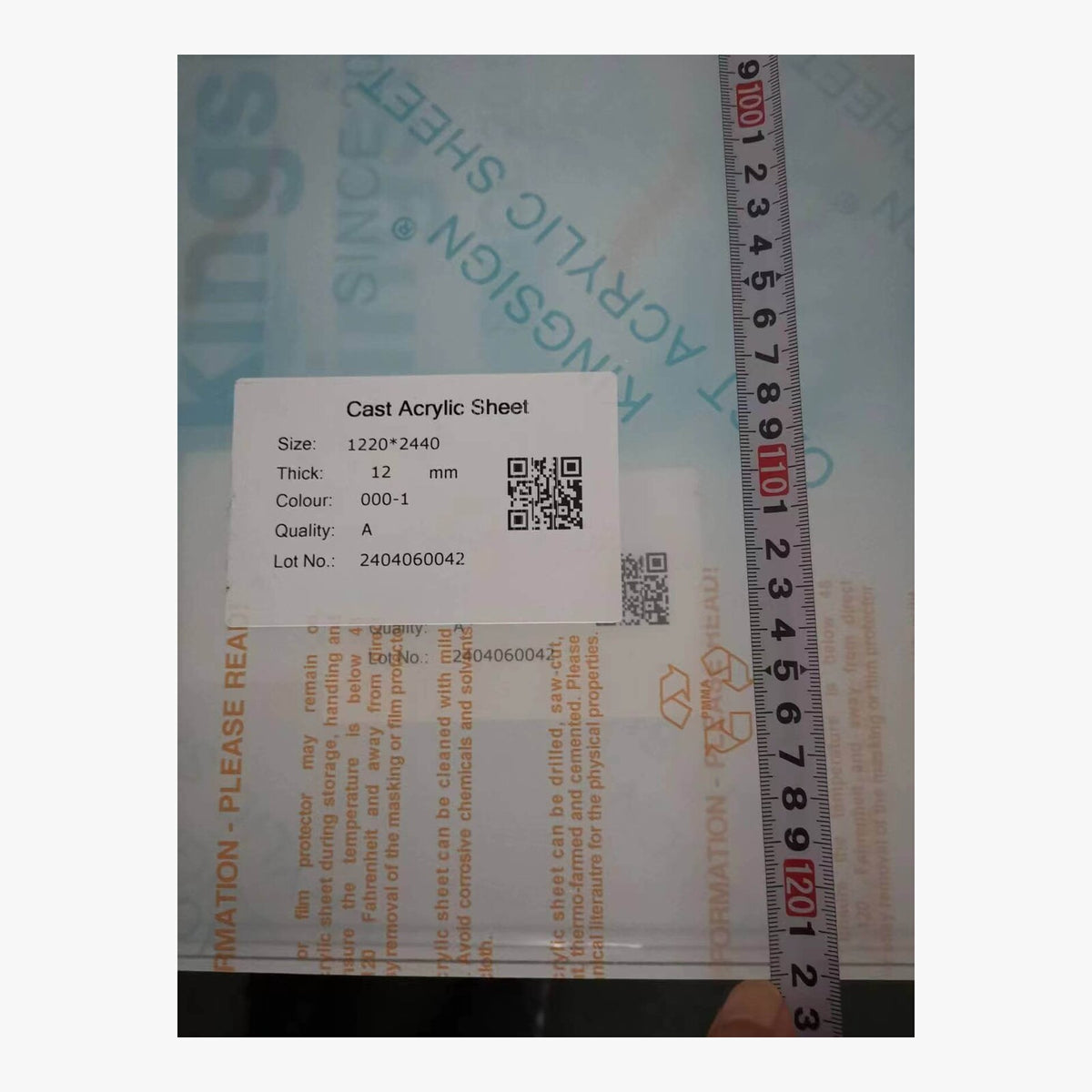 Clear Acrylic Sheet – 3–30mm, 1220 × 2440mm – product view 13