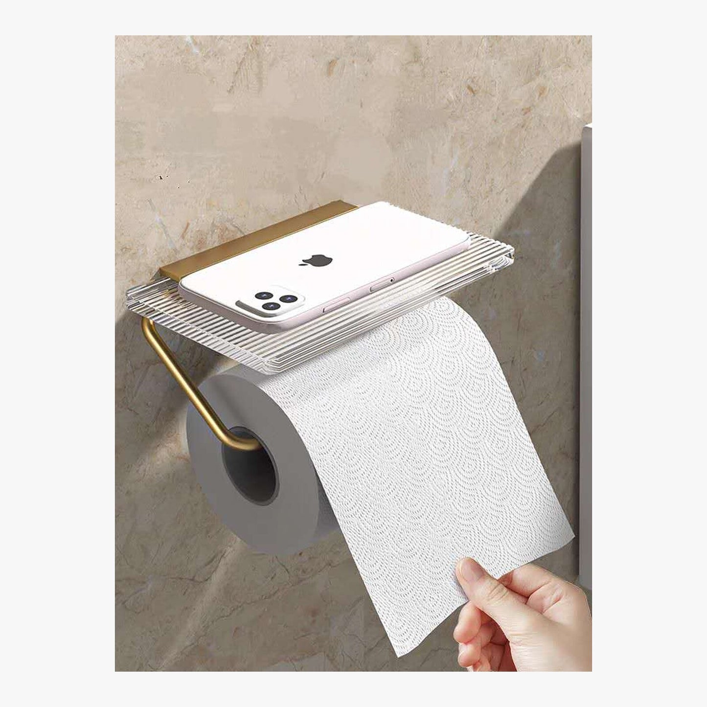 Acrylic Shelf Toilet Paper Holder – product view 3