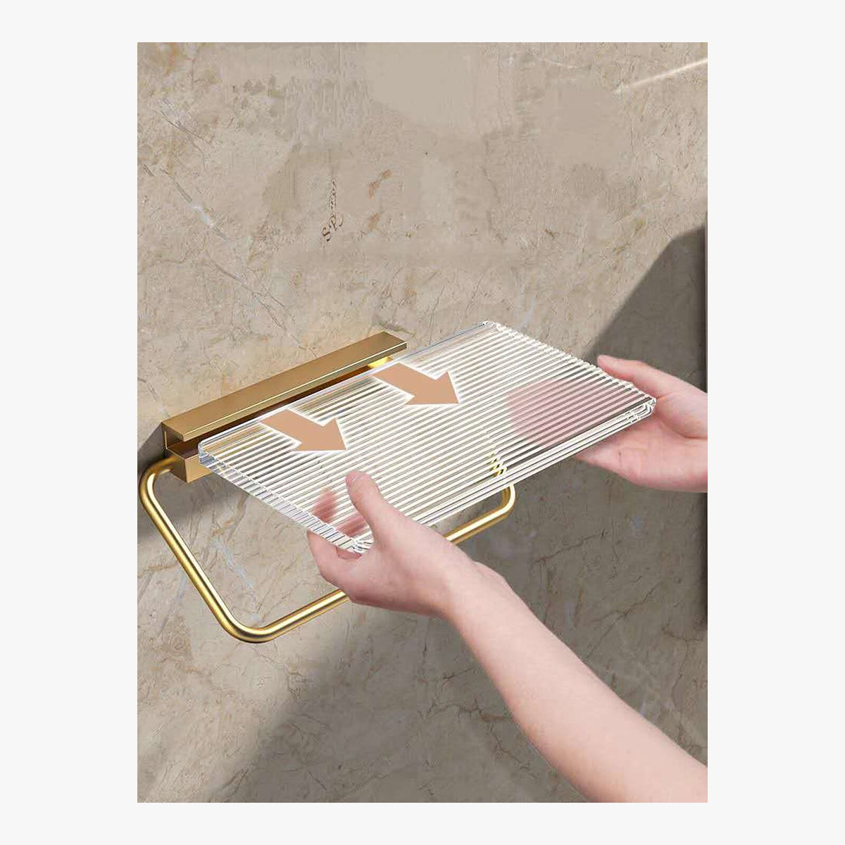 Acrylic Shelf Toilet Paper Holder – product view 6