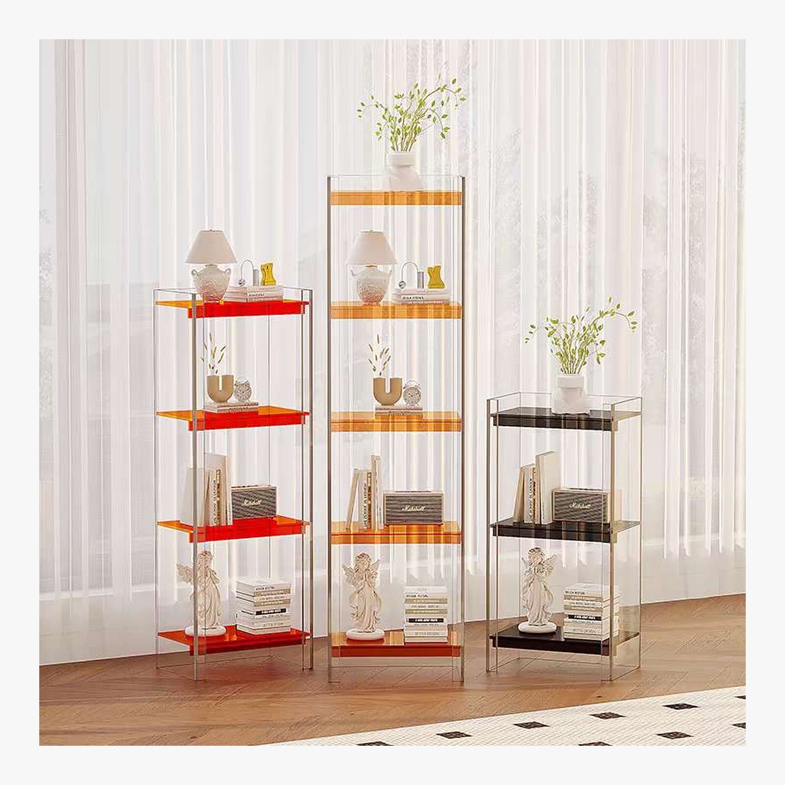 Lumi Acrylic Display Shelf – Modern Clear & Color Storage – product view 2