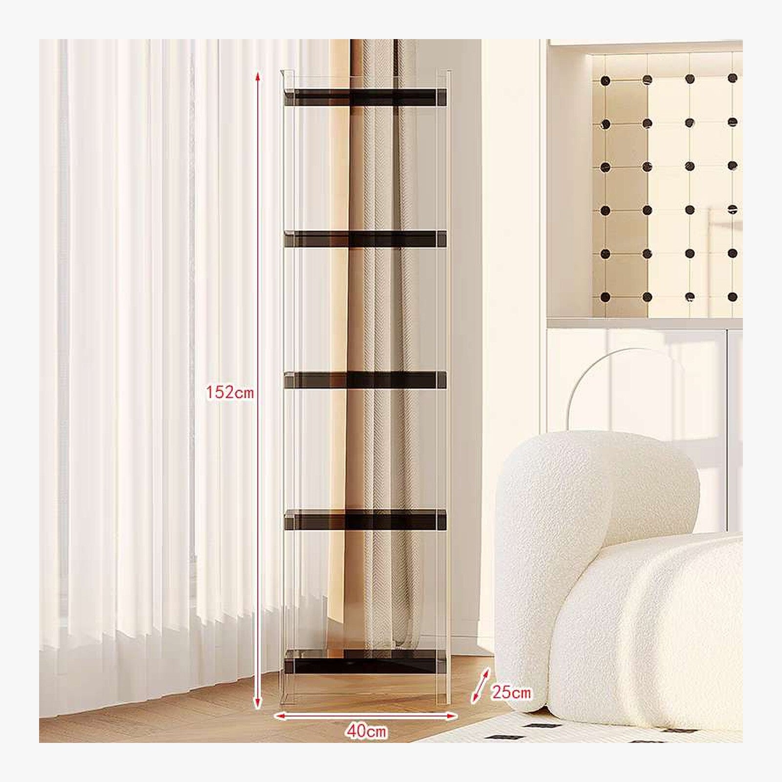 Lumi Acrylic Display Shelf – Modern Clear & Color Storage – product view 4