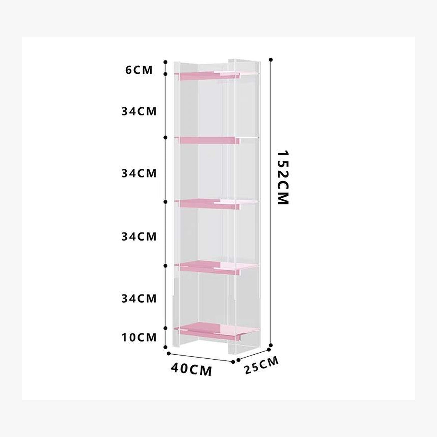 Lumi Acrylic Display Shelf – Modern Clear & Color Storage – product view 7