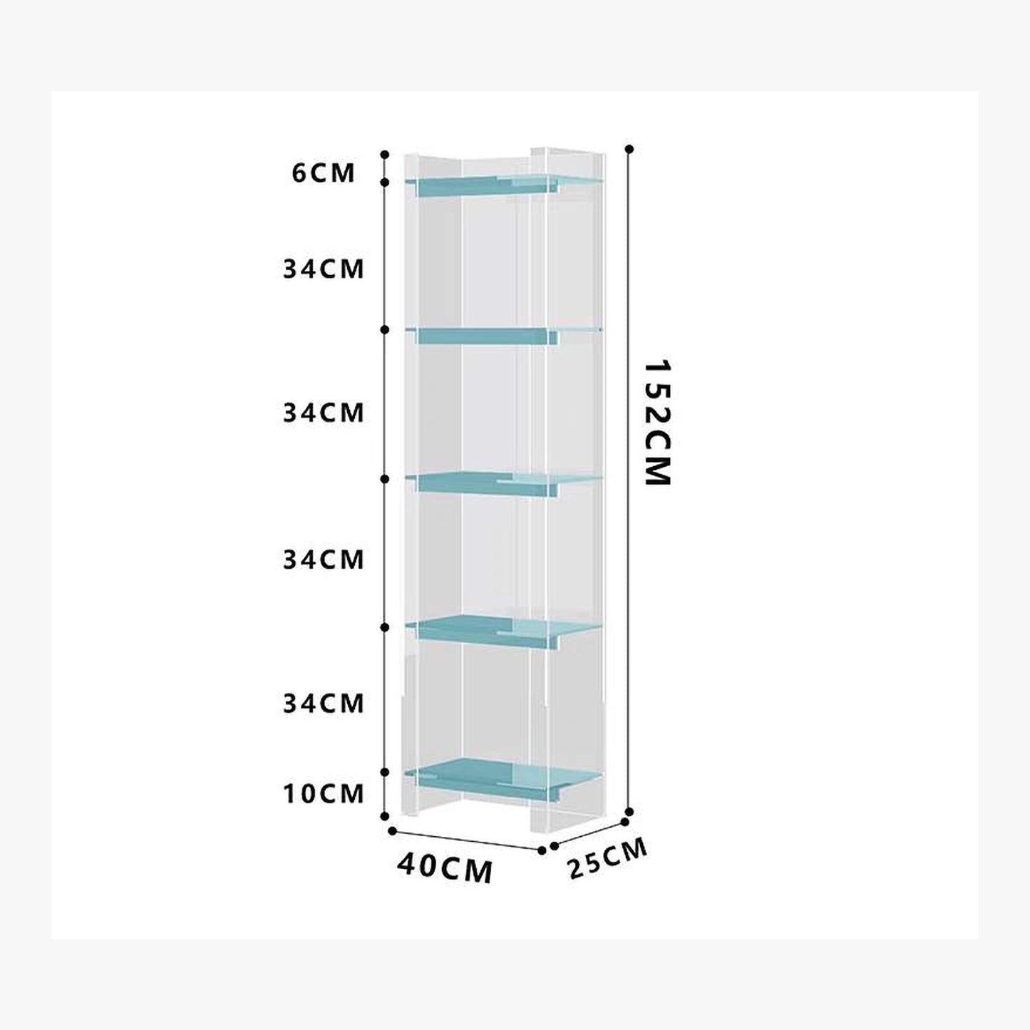 Lumi Acrylic Display Shelf – Modern Clear & Color Storage – product view 8
