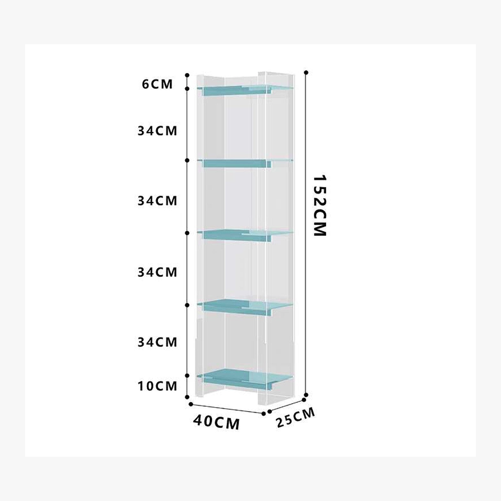 Lumi Acrylic Display Shelf – Modern Clear & Color Storage – product view 8