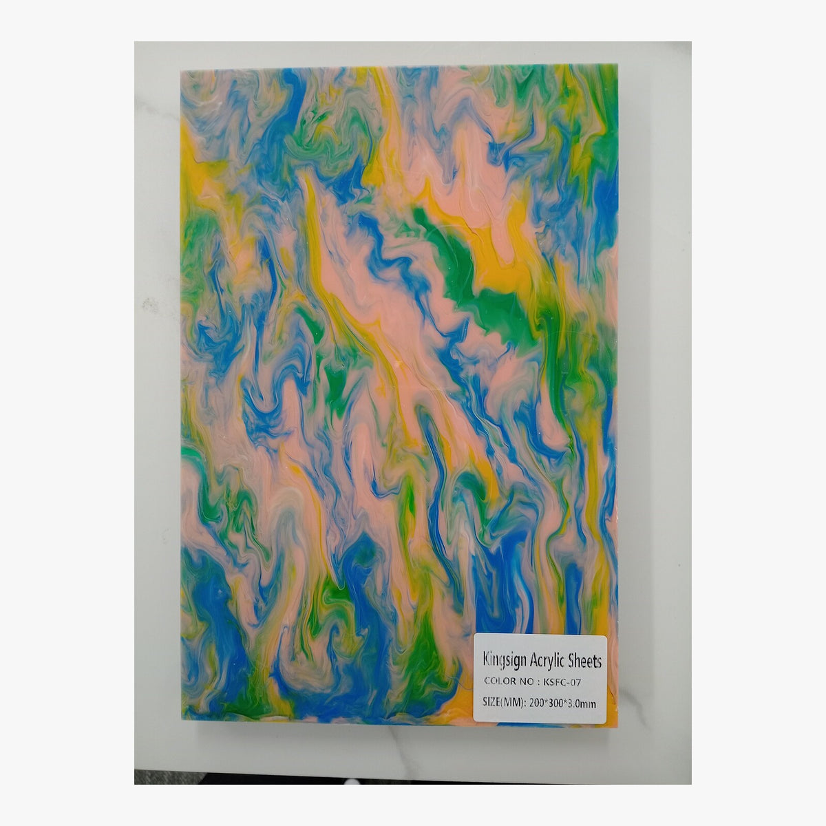Rainbow Swirl Marble Acrylic Sheet – KSFLC-05 – product view 3