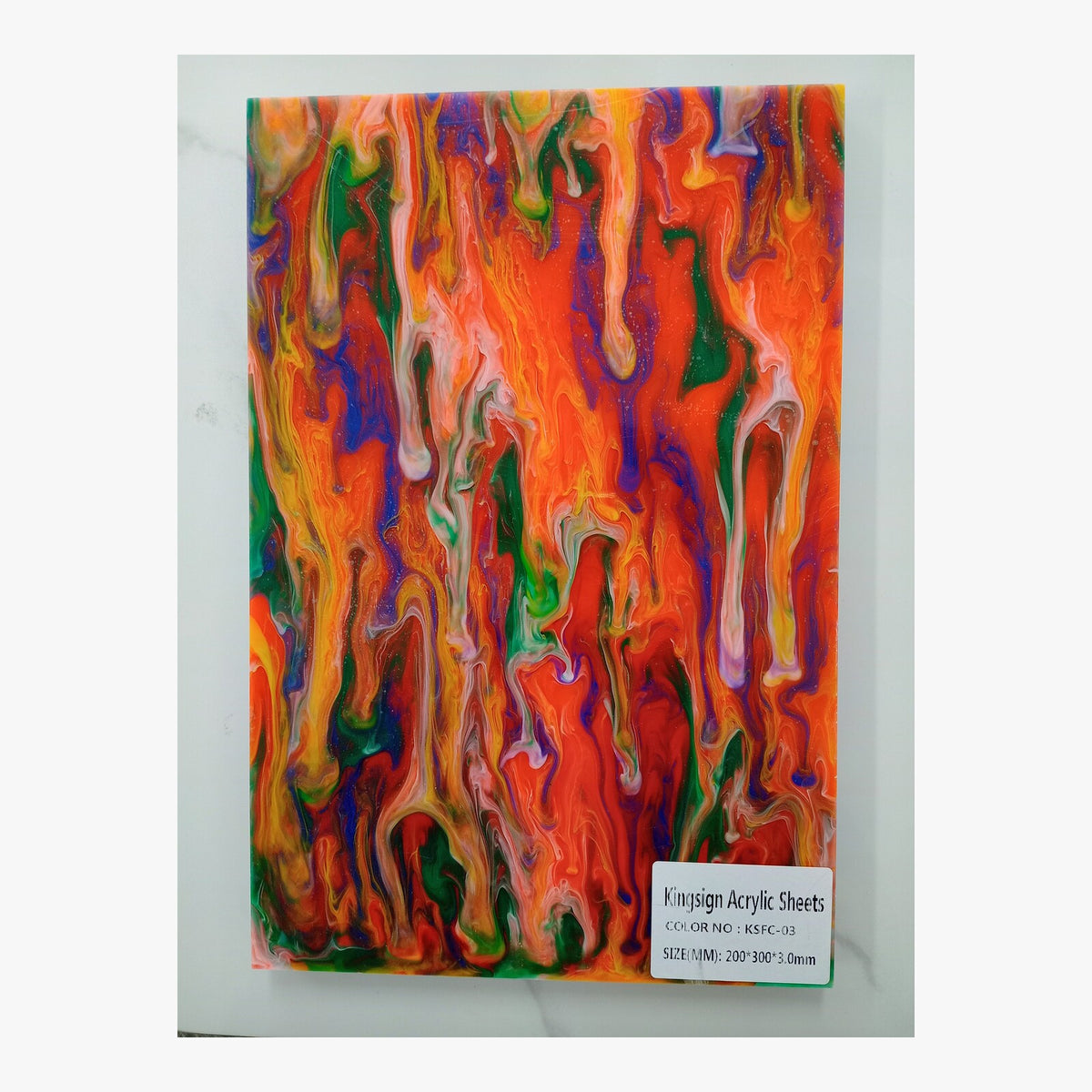 Rainbow Swirl Marble Acrylic Sheet – KSFLC-05 – product view 4