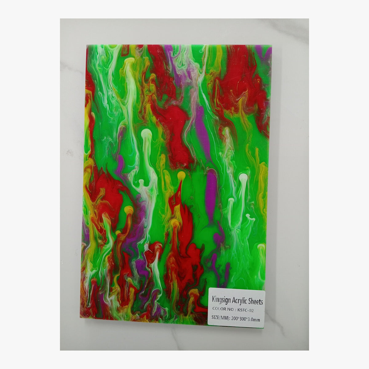Rainbow Swirl Marble Acrylic Sheet – KSFLC-05 – product view 5
