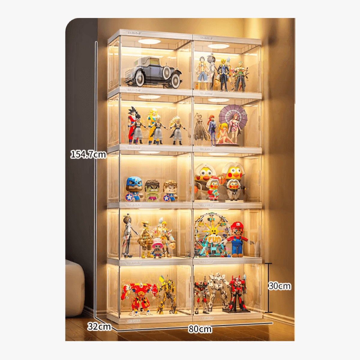 3/4/5/6 Layers Large Clear Perspex Display Cabinet Case – product view 2