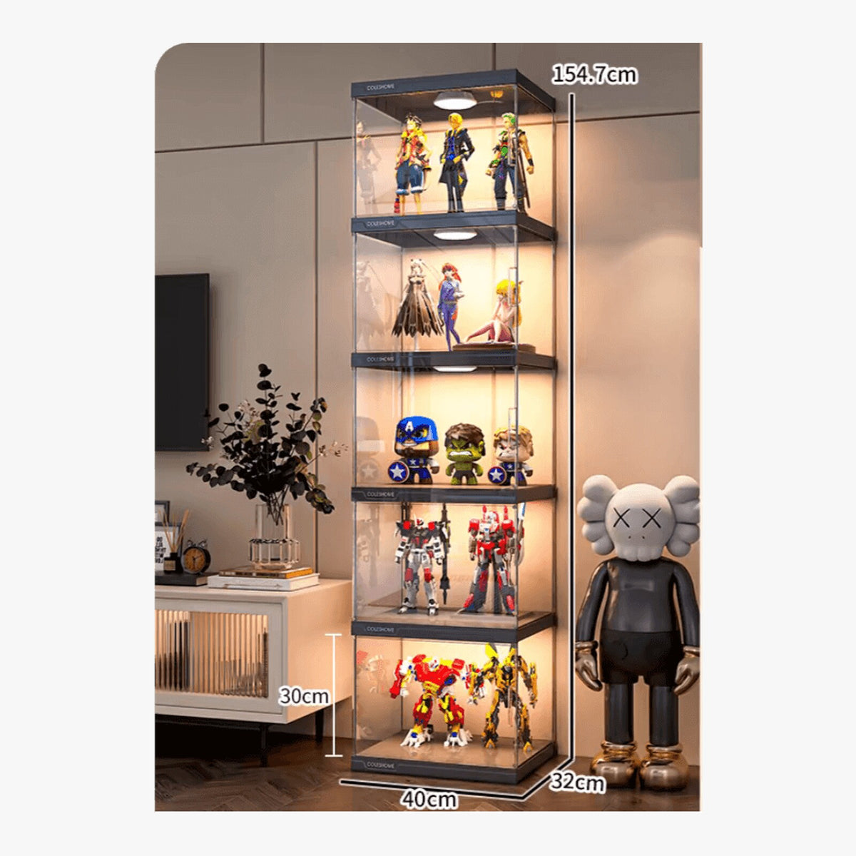 3/4/5/6 Layers Large Clear Perspex Display Cabinet Case – product view 16