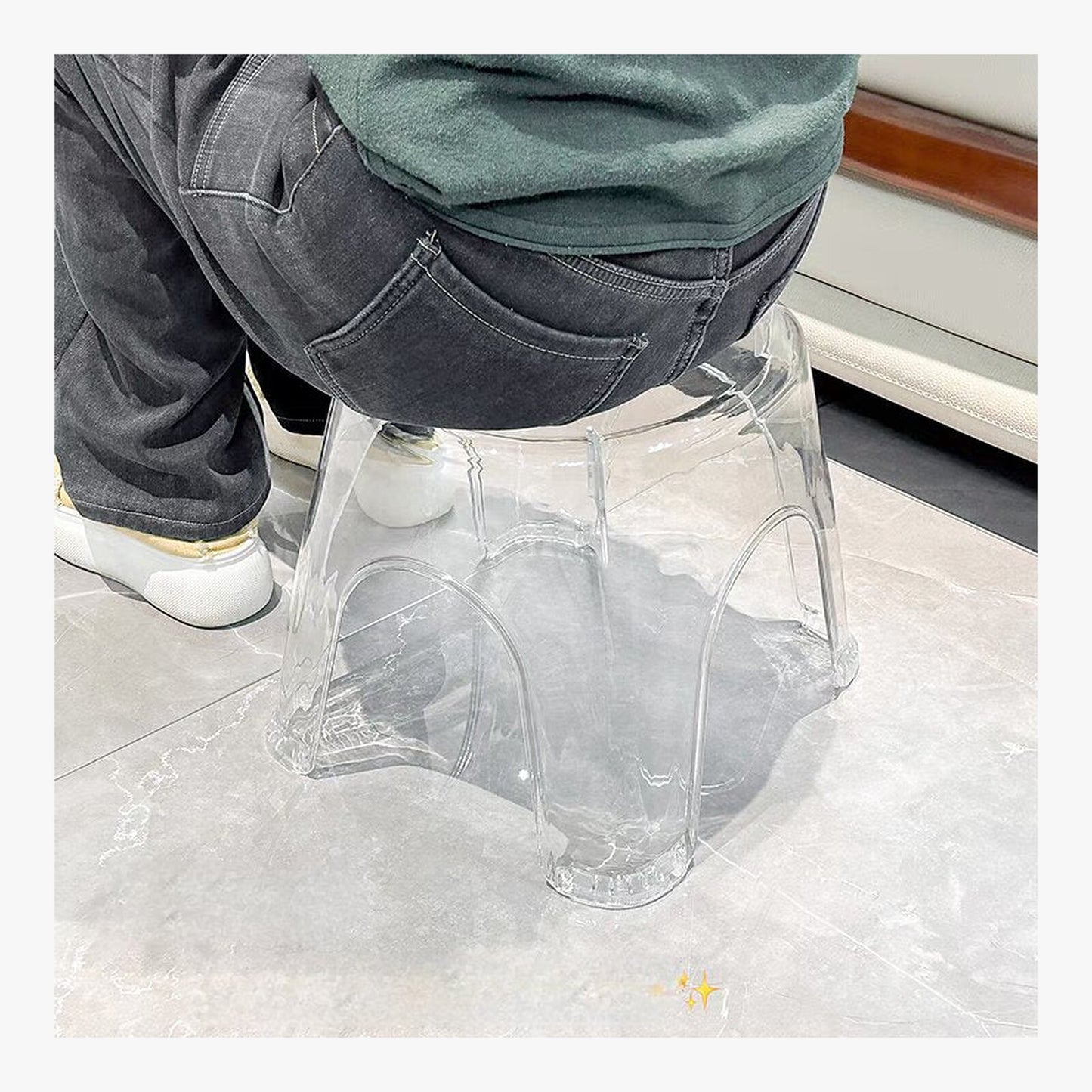 Small Clear Acrylic Stool – product view 4