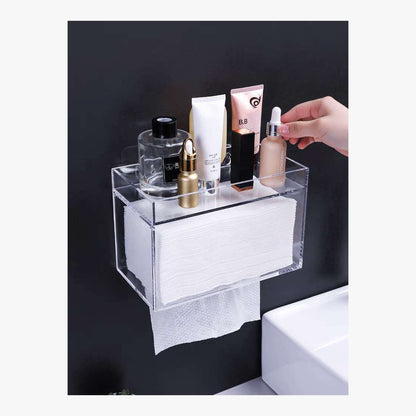 Clear Acrylic Bathroom Tissue Box – product view 2