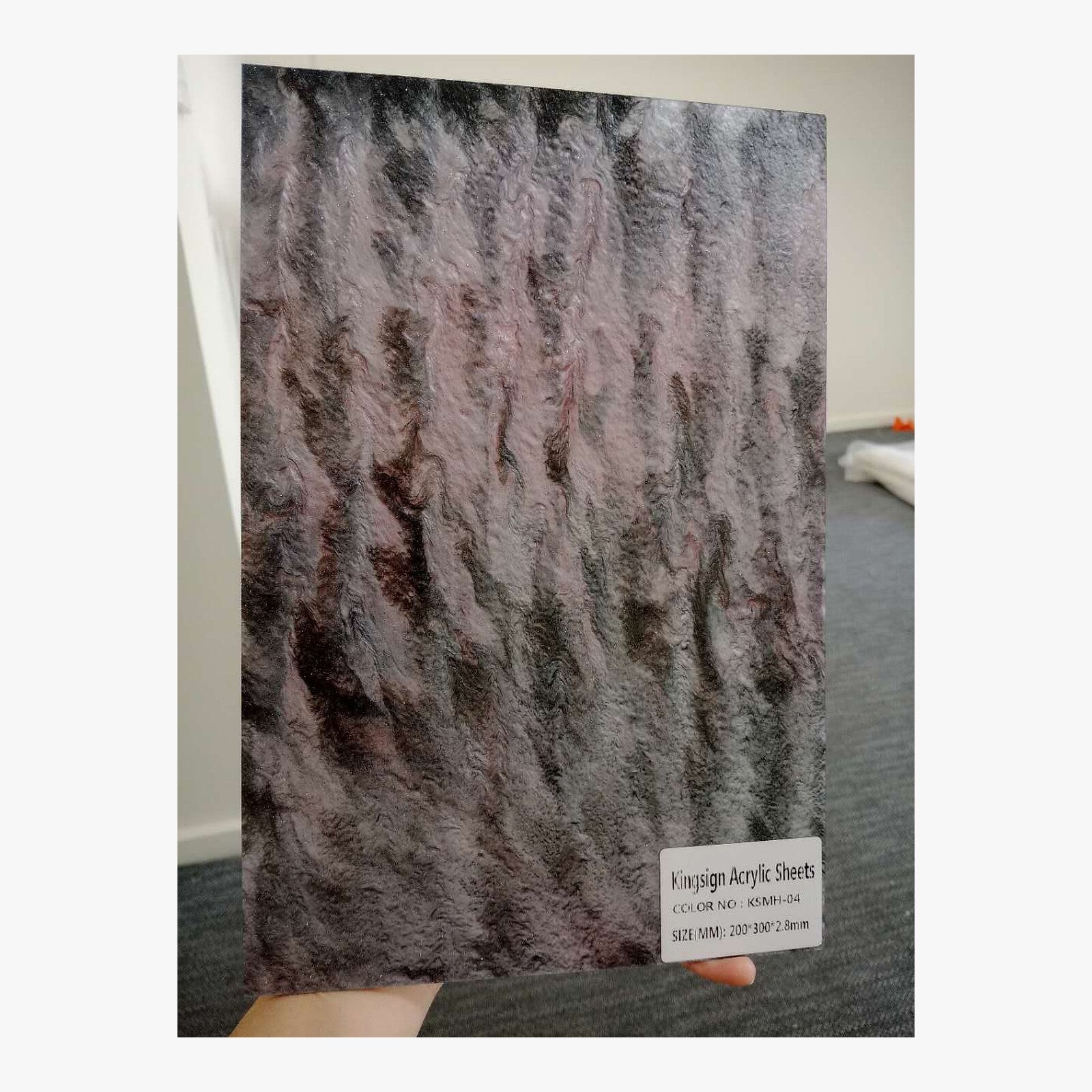 Coral Pink Pearl Marble Acrylic Sheet – KSMH-01 – product view 6