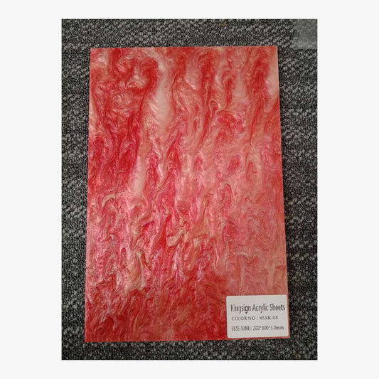 Coral Pink Pearl Marble Acrylic Sheet – KSMH-01 – product image