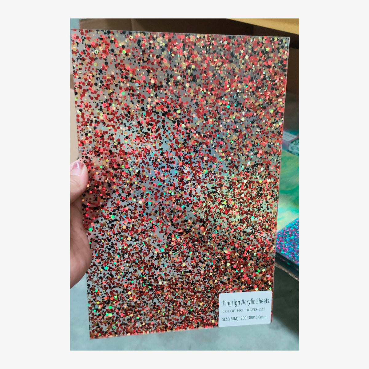 Mint, Pink & Black Terrazzo Acrylic Sheet – KSYD 224 – product view 3