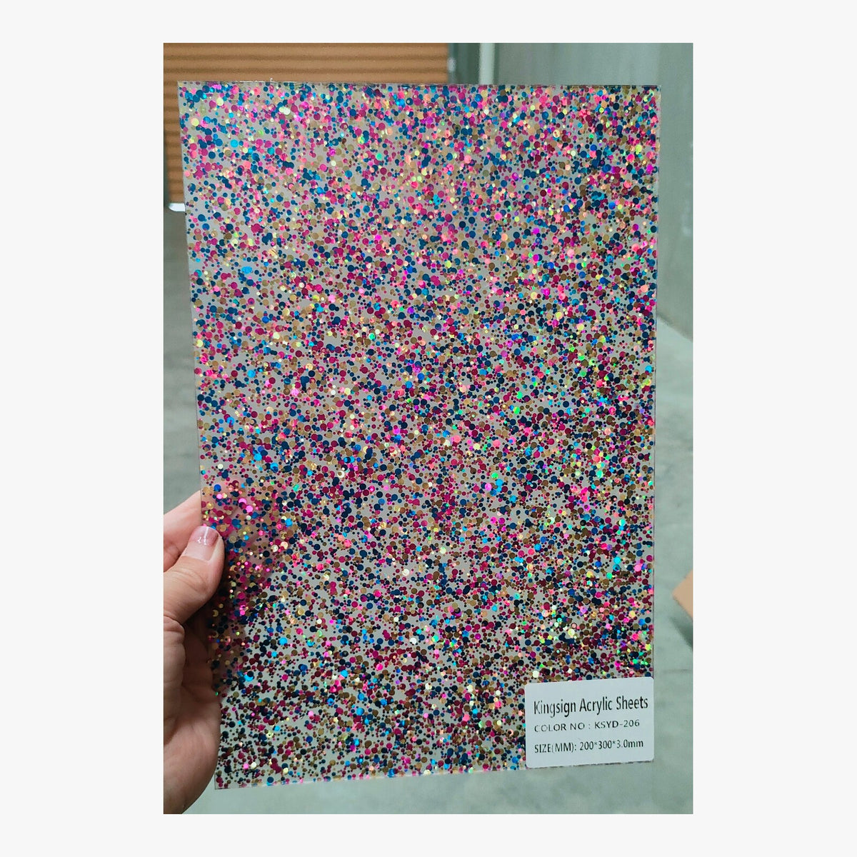 Mint, Pink & Black Terrazzo Acrylic Sheet – KSYD 224 – product view 4