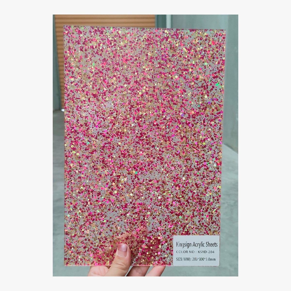Mint, Pink & Black Terrazzo Acrylic Sheet – KSYD 224 – product view 6