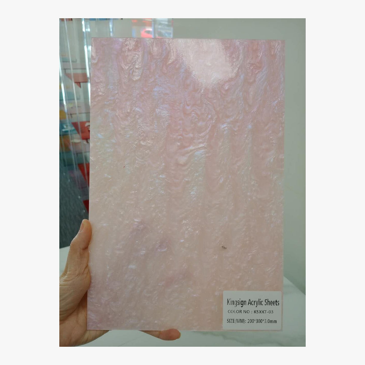 Lime Pearl Shimmer Acrylic Sheet – KSXKT-03 – product view 2