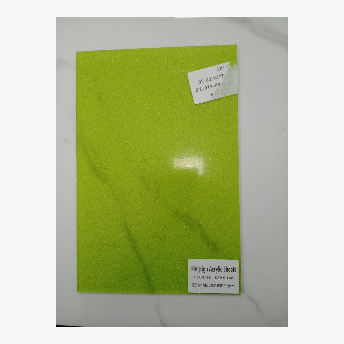 Rose Pink Glitter Acrylic Sheet – KSHX-108 Green – product view 2