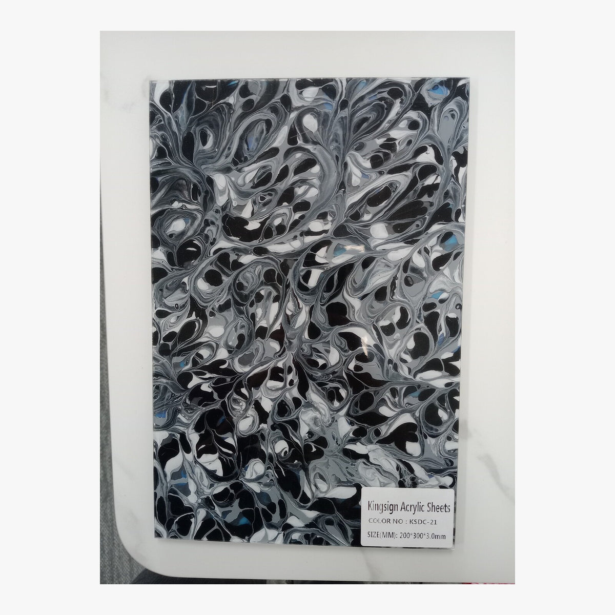Raspberry & Silver Marble Acrylic Sheet – KSDC-08 – product view 2