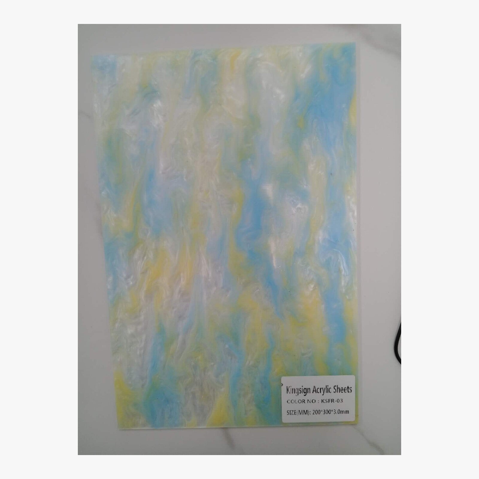 Ocean Blue & White Marble Acrylic Sheet – KSFR-03 – product view 2